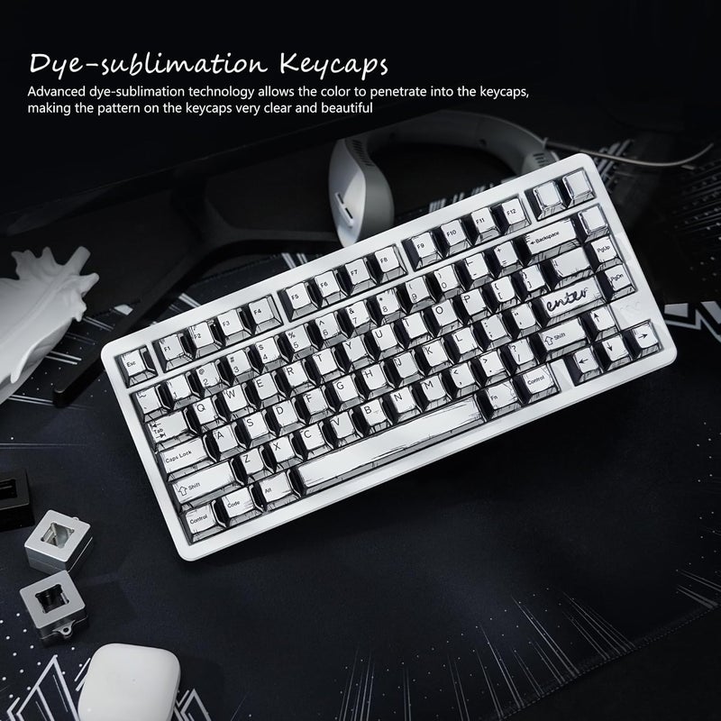 Rainy75 Retro Anime PBT Keycaps-Cherry Key Cap, Manga Japanese Theme Keycaps 60 65 75 100 Percent, 5 Side Dye Sublimation 141 Keys Set for Cherry Gateron MX Switches Keyboards, White (White) - Image 2